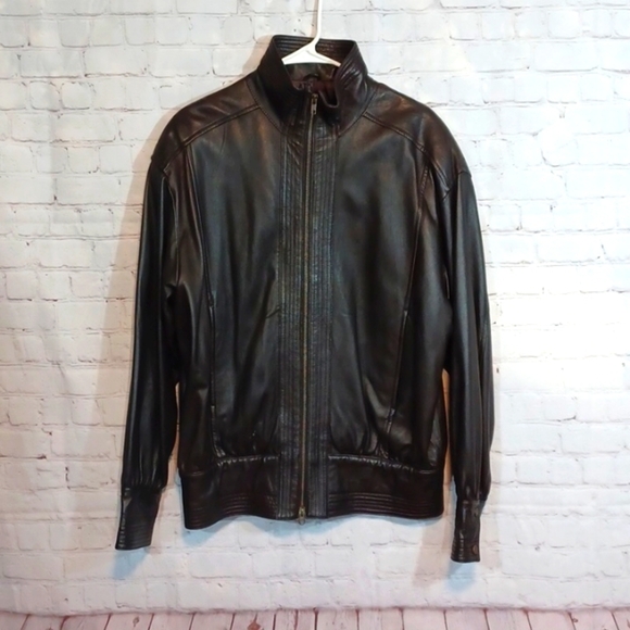 Y2K  Soft Leather London‎ Fog  Mens Brown  Jacket Sz M - Picture 1 of 9